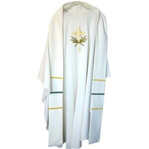 Priest Vestment Chasuble And Sash Stole White Set READ